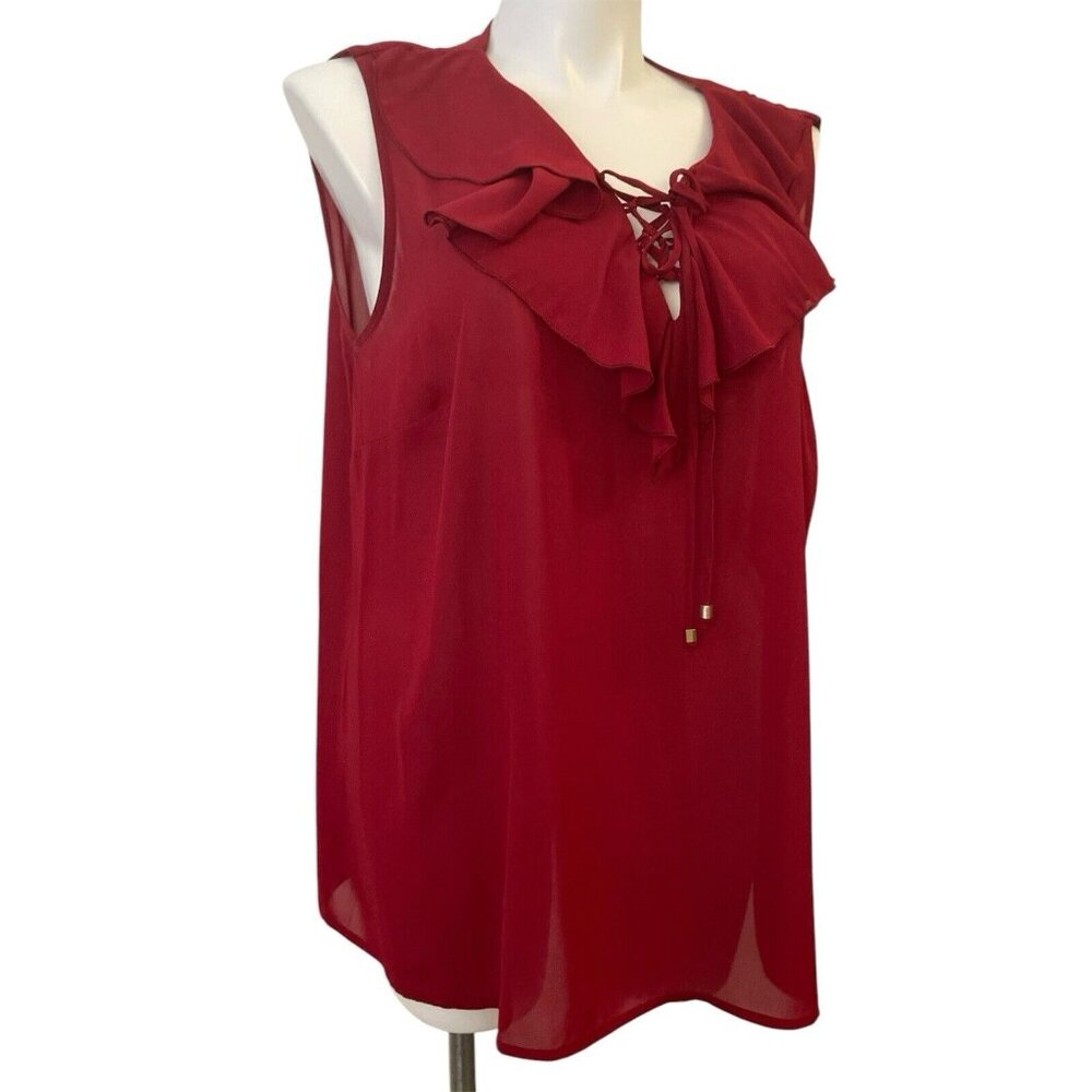 Signature Collection PLUS Size 2X Corset Ruffle Tank Top Flowy Summer Spring